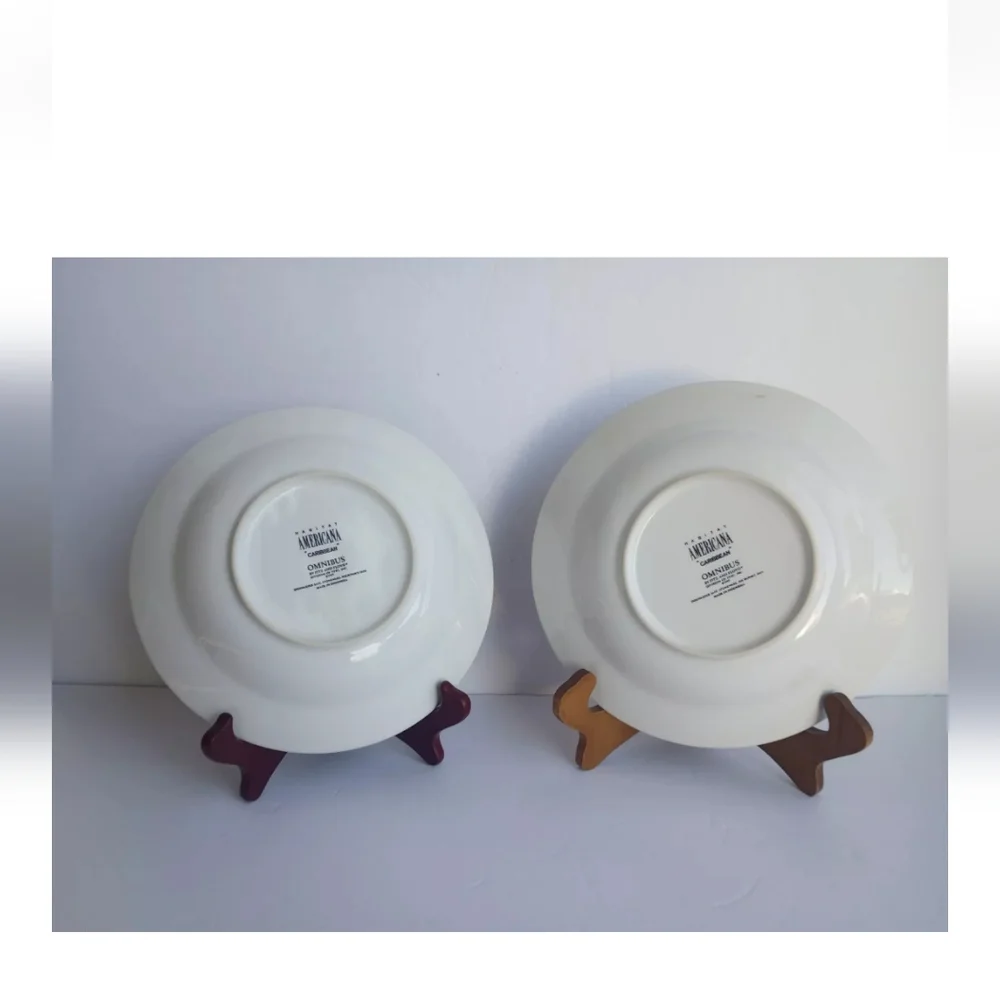 FITZ and FLOYD OMNIBUS CARIBBEAN RIMMED SOUP BOWLS  SET OF 2